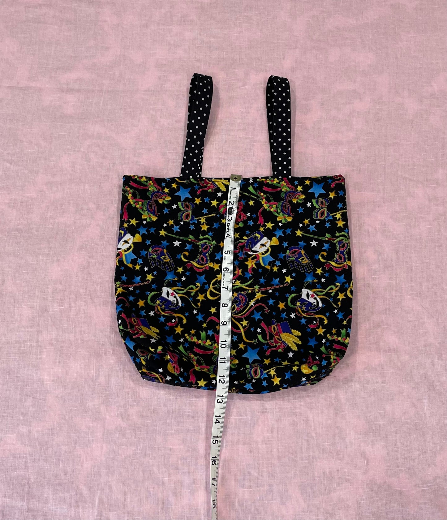 Black fabric lined tote