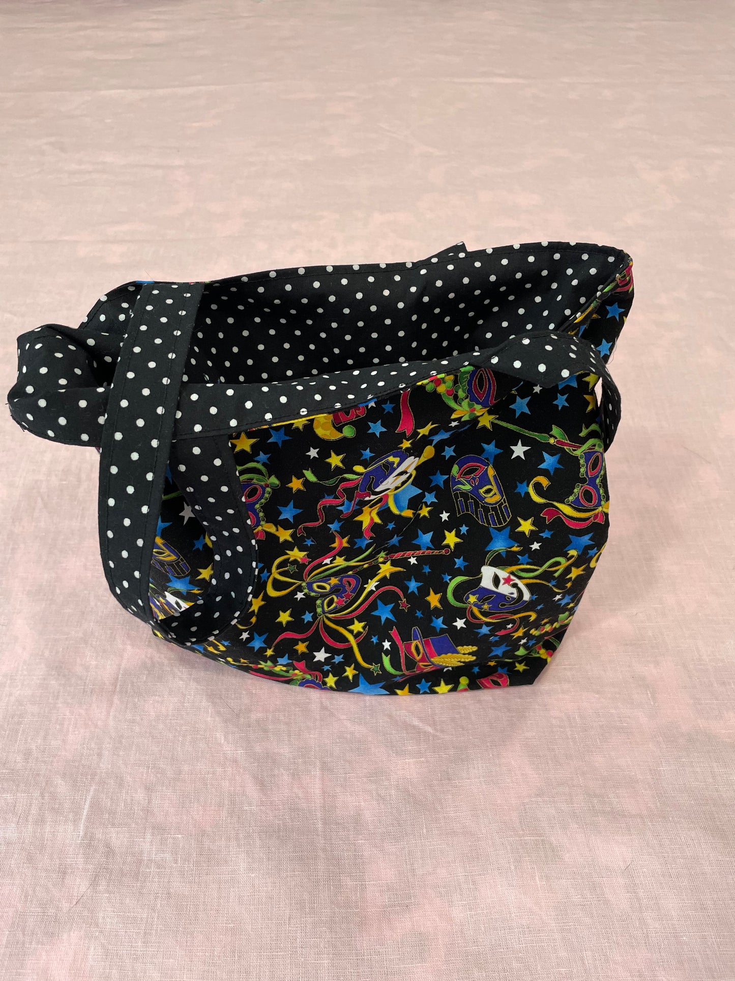 Black fabric lined tote