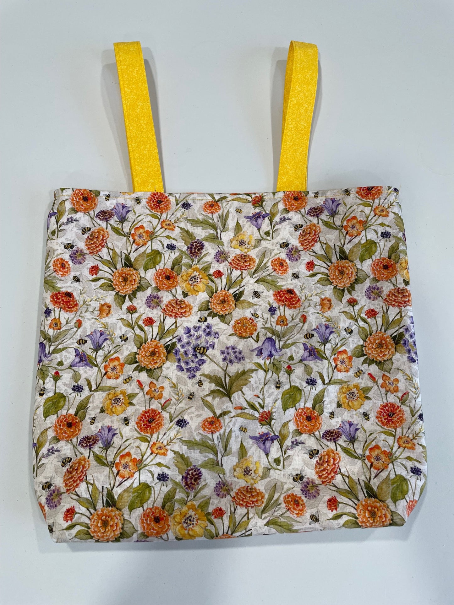 Yellow floral tote bag