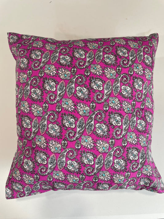 Decorative magenta paisley pillow