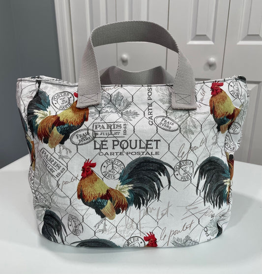 French-themed print tote bag